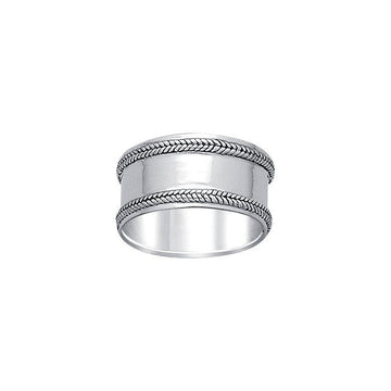 Double Braid Silver Wedding Ring TR581 - Jewelry